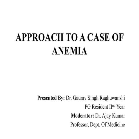 approach to anemia