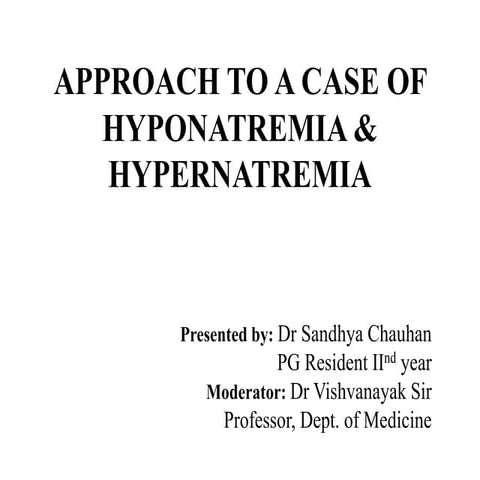 hyponatremia hypernatremia