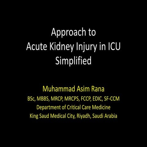 Approach to aki in icu