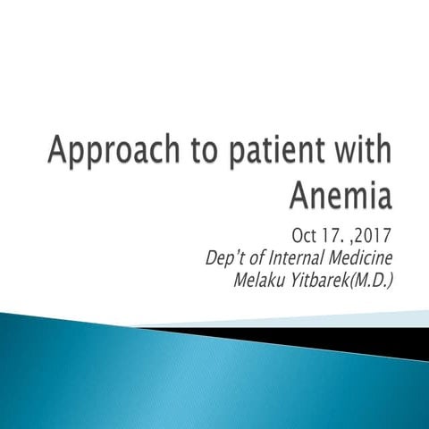 Approach to anemia