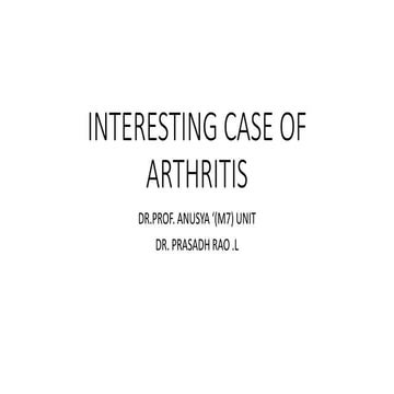 Approach to arthritis