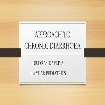 Approach to chronic diarrhoea (1)
