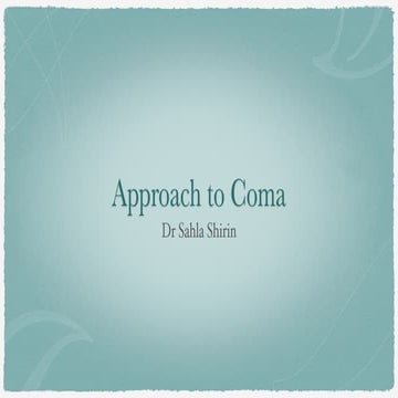 Approach to Coma- a concept based presentation