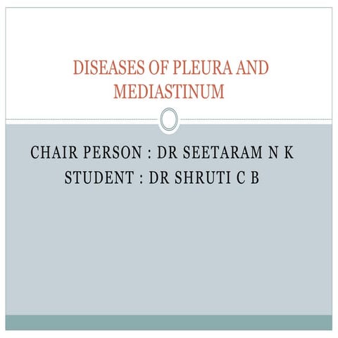 Approach to Diseases of Pleura and Mediastinum