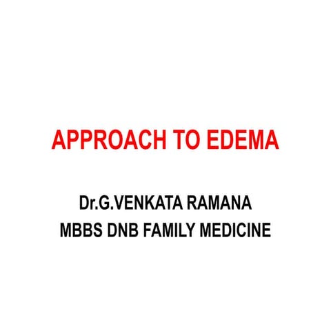 Approach to edema in clinical practice..