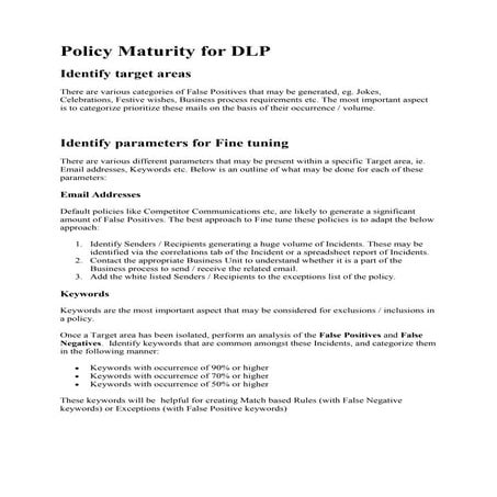 Approach to fine tune dlp policies | DOCX