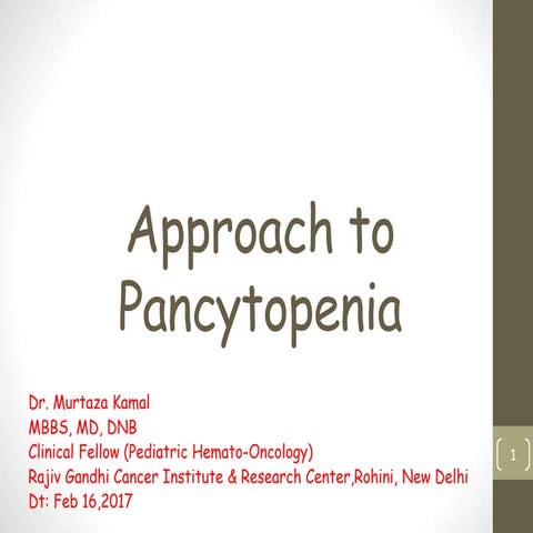 Approach to pancytopenia