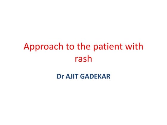 rashes - different types of rashes & diagnosis | PPTX | Infectious ...