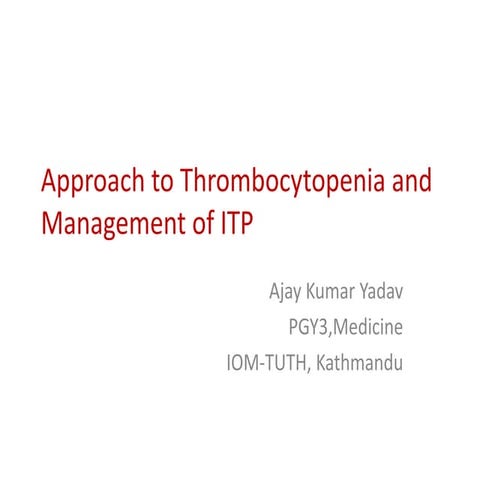 Approach to thrombocytopenia