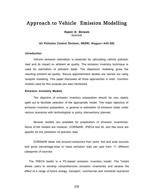 Presentation on Airpollution Modeling | PPT