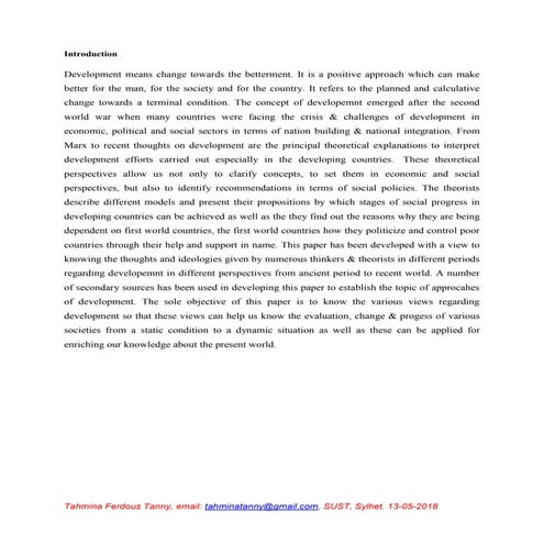 Approcahes of developement