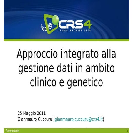 Approccio integrato alla gestione dati in ambito clinico