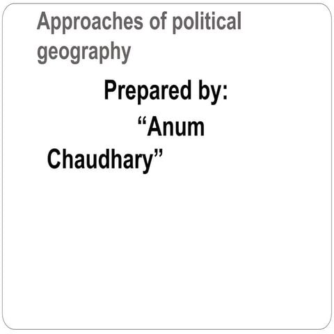 approaches of political geography