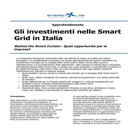 Smart Grid In Italia