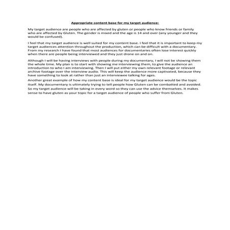 Appropriate content base for my target audience