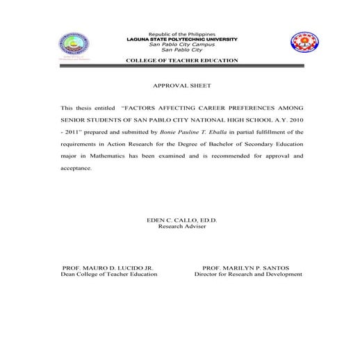 Approval sheet (action research)