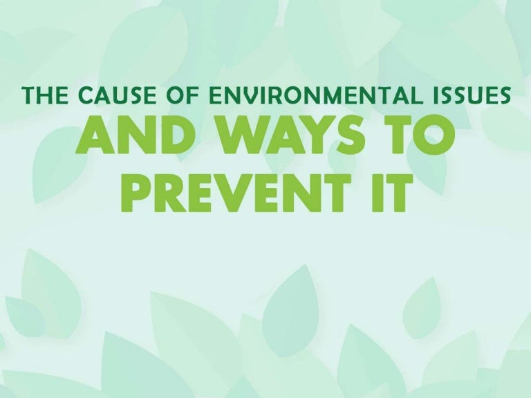 The Causes Of Environmental Issues And Ways To Prevent It