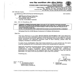 Stringing Chart for 400 KV D/C Quad...