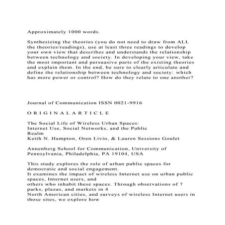 Approximately 1000 words.Synthesizing the theories (you do not.docx