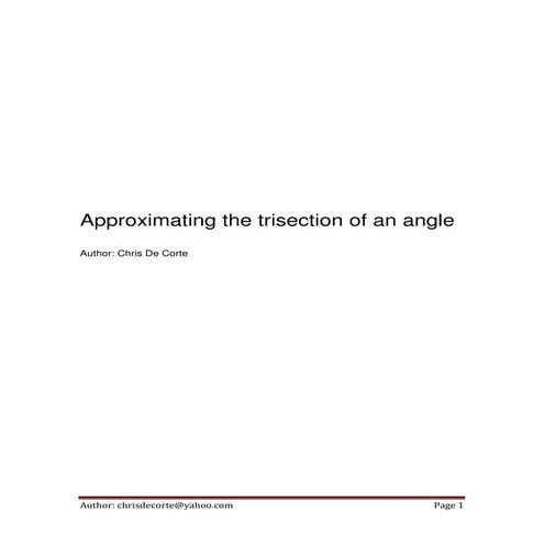 Approximating the trisection of an angle