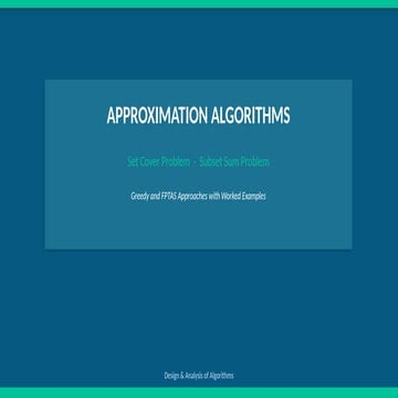 Approximation Algorithms in Deep Learning | PPTX