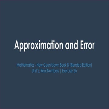 Understanding Approximation and Error in Mathematics: Rounding ...