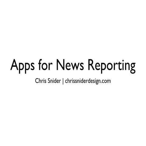 Mobile apps for news reporting | PPT