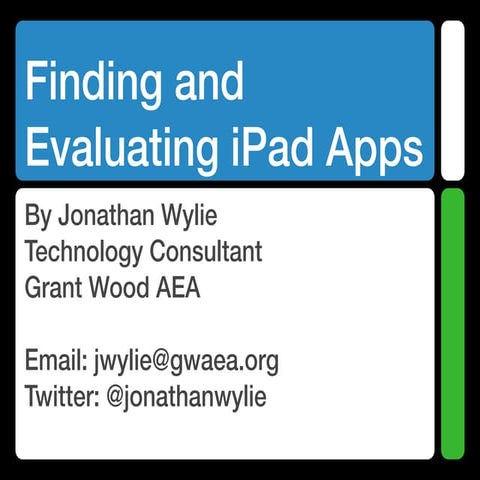 Finding and Evaluating iPad Apps