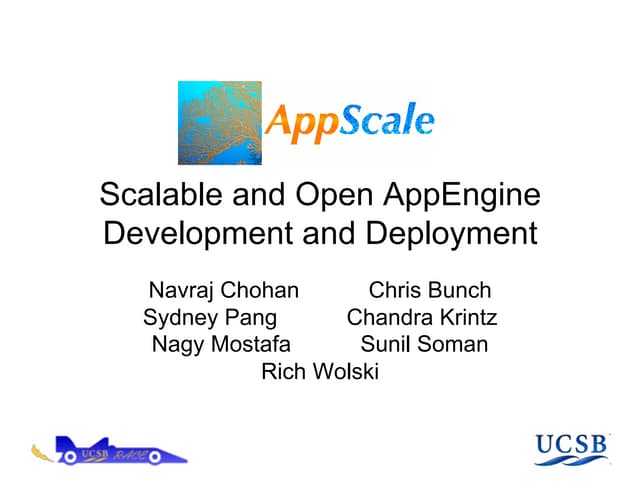 Appscale at CLOUDCOMP '09