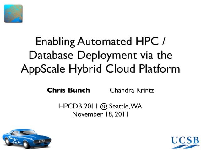 AppScale + Neptune @ HPCDB