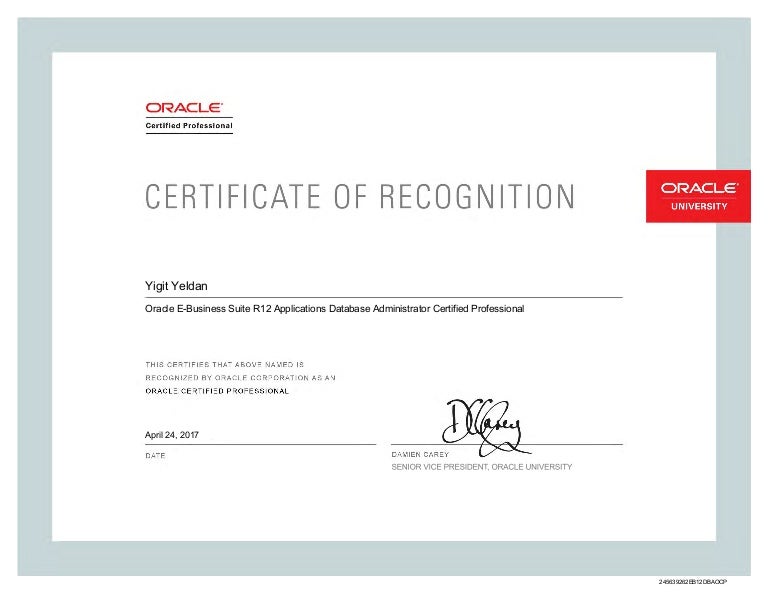 Apps dba certificate