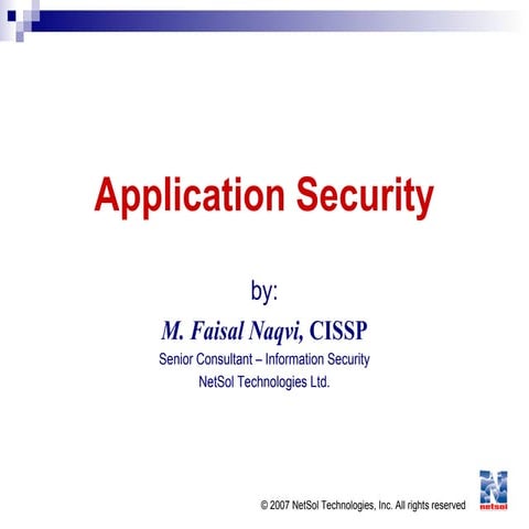 Application Security | PPT