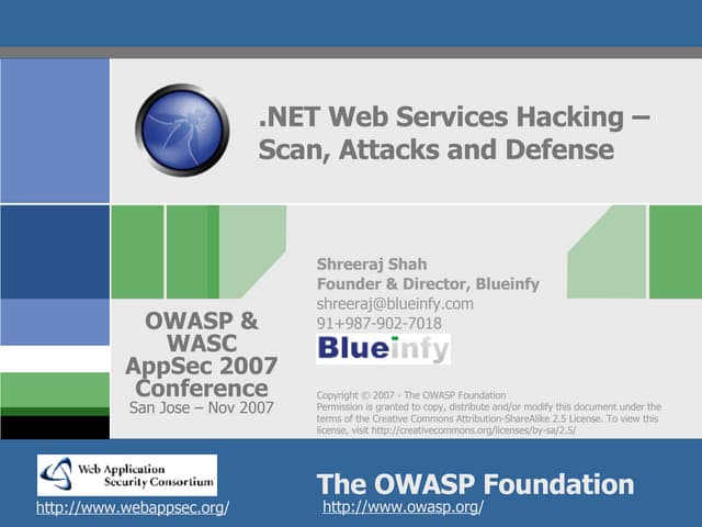 AppSec 2007 - .NET Web Services Hacking
