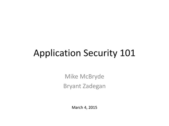 Application Security 101 (OWASP DC)