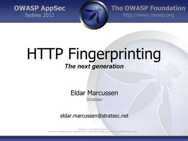 HTTP FIngerprinting - The next generation (OWASP AppSec APAC 2012)