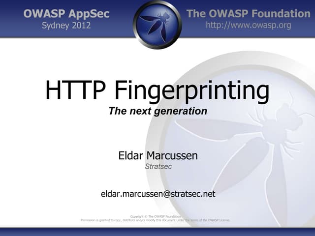 HTTP FIngerprinting - The next generation (OWASP AppSec APAC 2012)