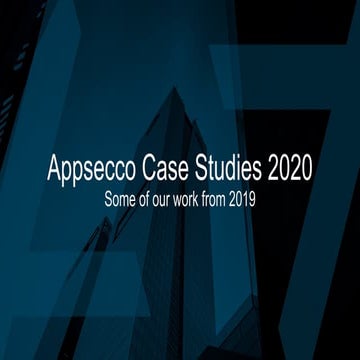 Appsecco case studies 2020