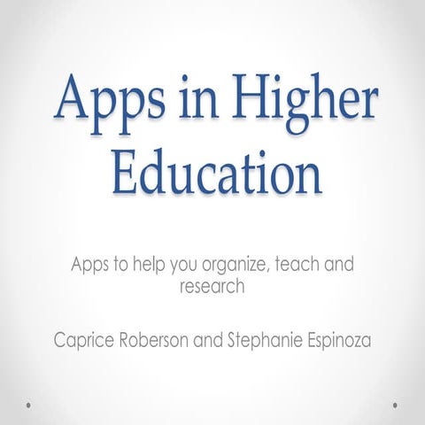 Apps in Higher Education