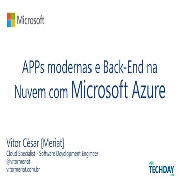 APPs modernas e Back-End na Nuvem com Microsoft Azure
