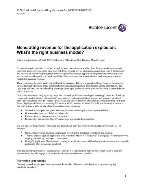Apps stores enGenerating Revenue for the Application Explosion: What's the Ri...