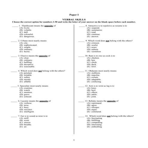 Apptitude2 no restrictionLOYOLA JESUIT, ABUJA PAST QUESTIONS PAPERS verbal PA...