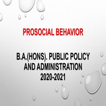 Prosocial Behavior