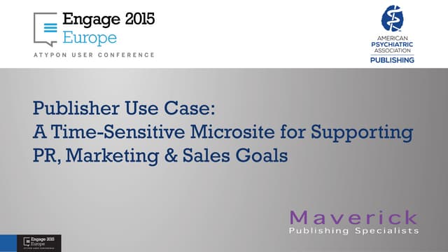 Publisher Use Case: A Time-Sensitive Microsite