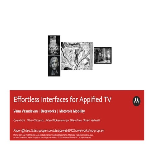Effortless Interfaces for Appified TV