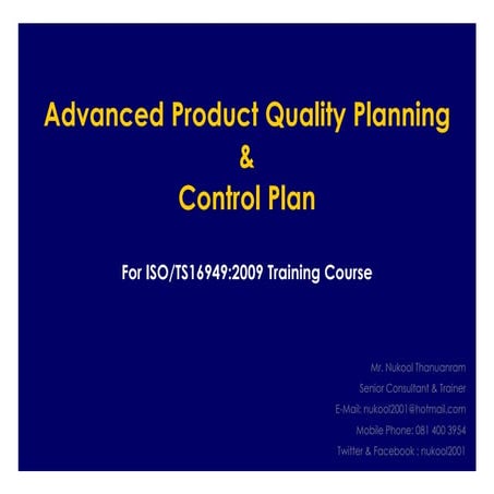APQP. and Control Plan