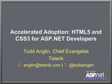 Accelerated Adoption: HTML5 and CSS3 for ASP.NET Developers
