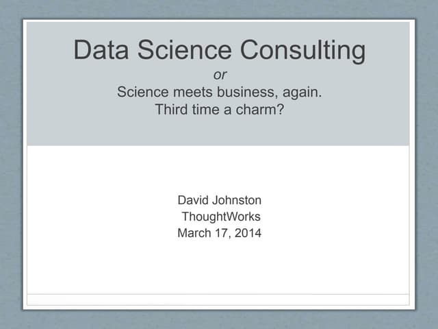 NYC Open Data Meetup-- Thoughtworks chief data scientist talk