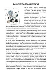 Swimming Pool Equipment