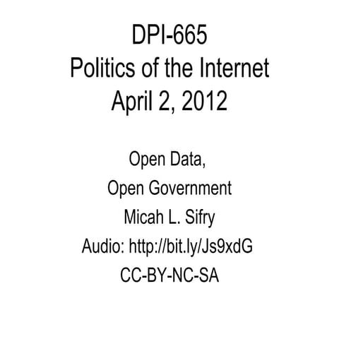 Open Data, Open Government