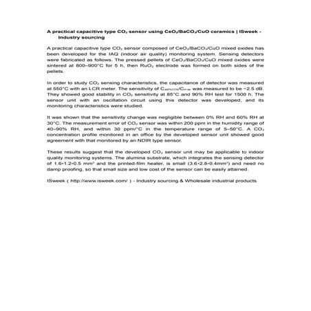 A practical capacitive type co2 sensor using ce o2